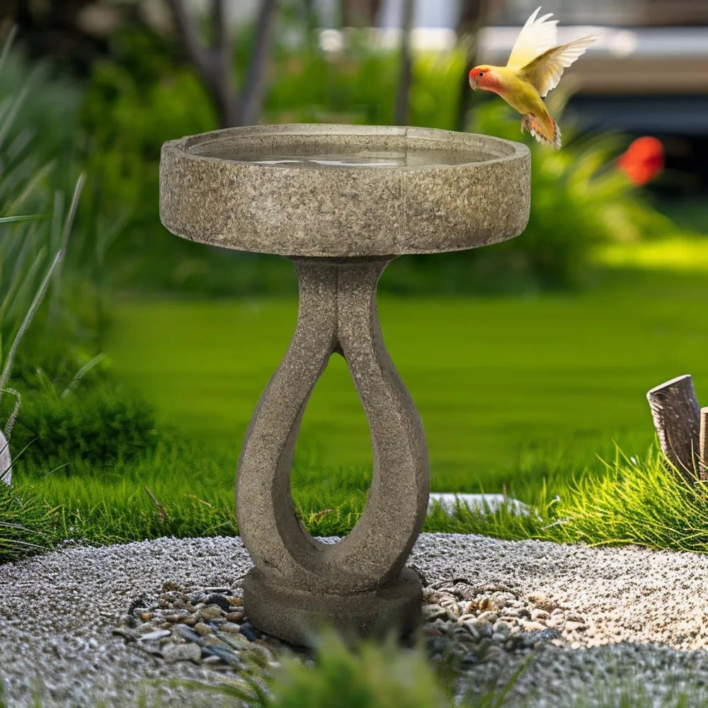 Modern Concrete Bird Bath Garden Outdoor Decor Statue