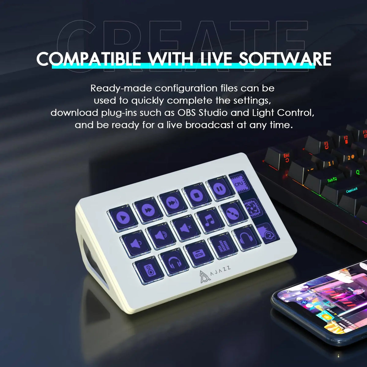 Attack Shark AKP153 Stream Deck With 15 Custom Keys