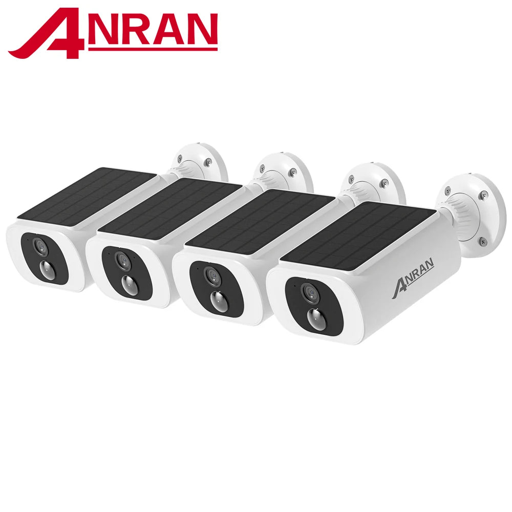 ANRAN 2K Solar Camera Set Quad Pack Home Security WirelessConnectivity