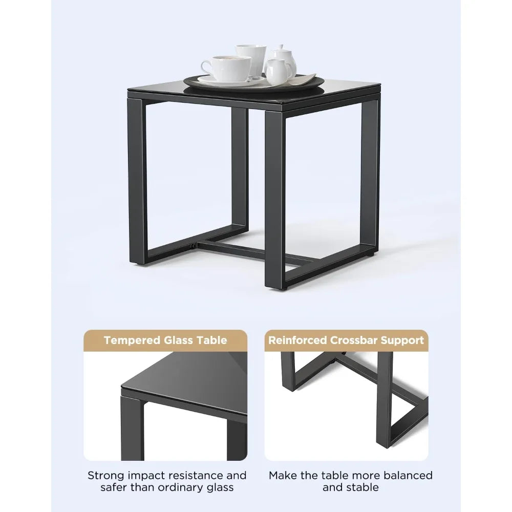 Outdoor Rattan Rocking Bistro Set With Coffee Table