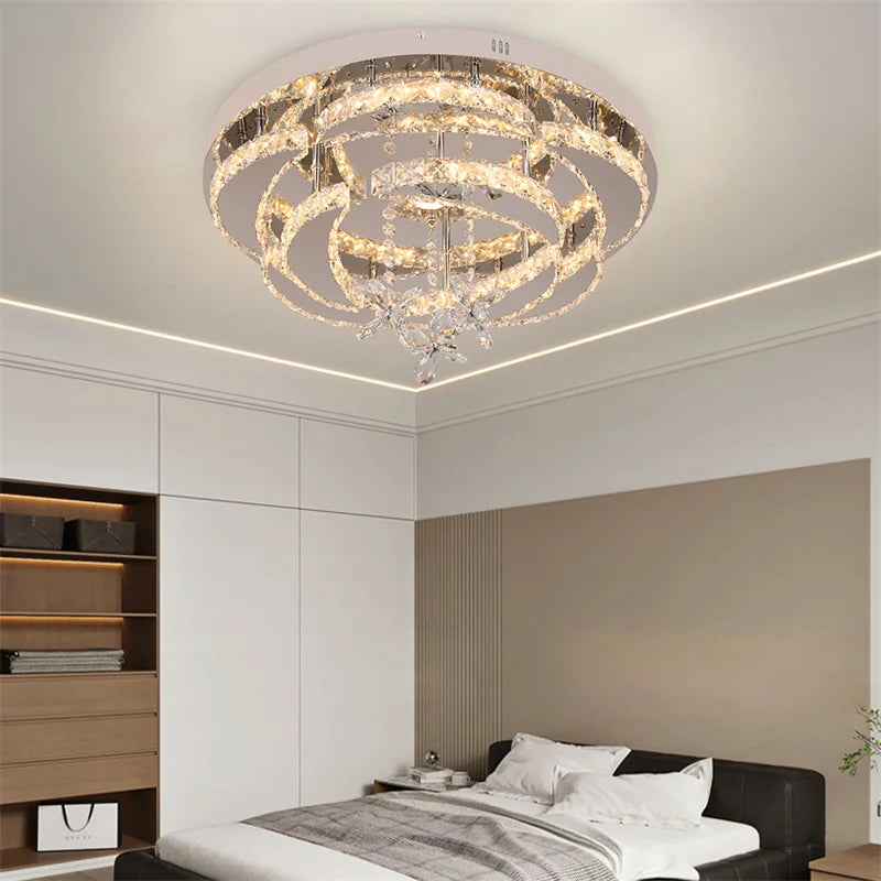 GreeLustr Crystal Ceiling Lamp Chandelier With LED Dimmable