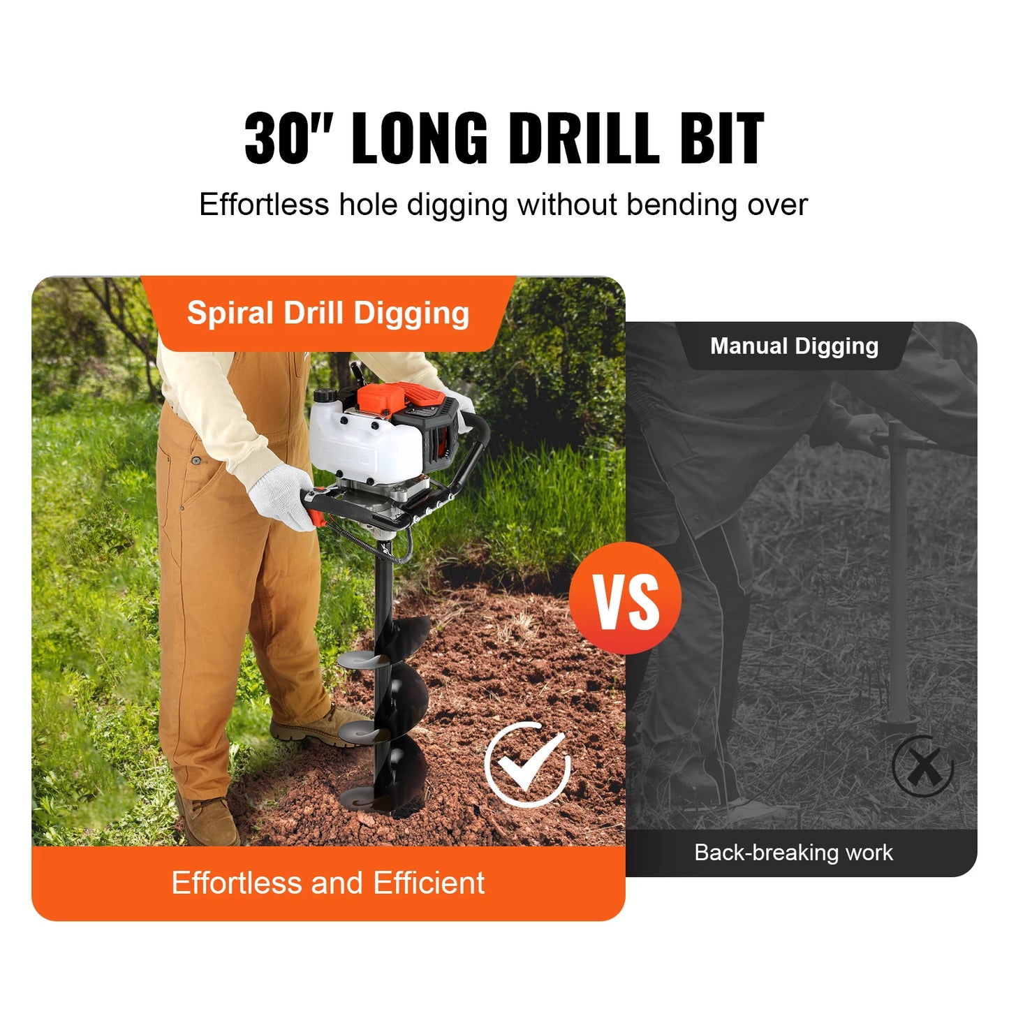 SucceBuy Gas Powered Earth Auger Post Hole Digger Professional