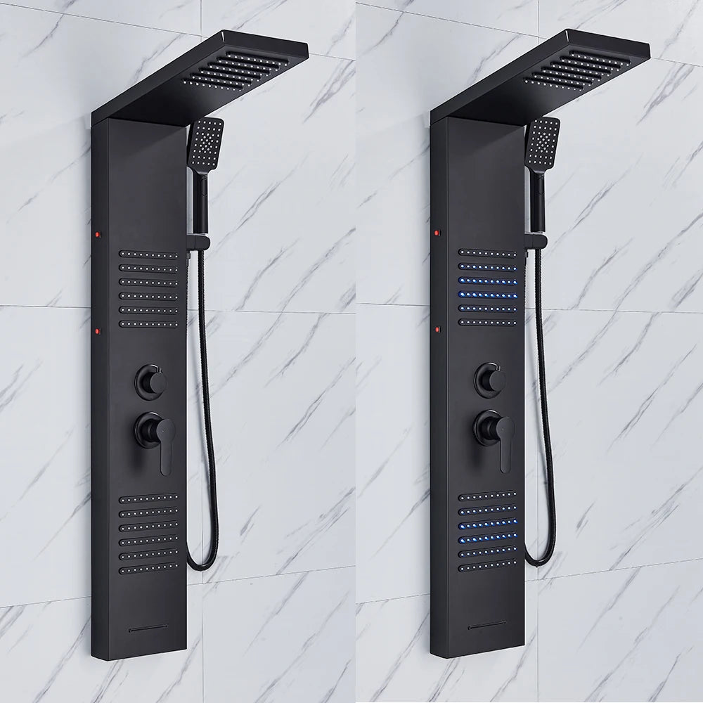 MYQualife LED Shower Panel With Waterfall Massage Jets