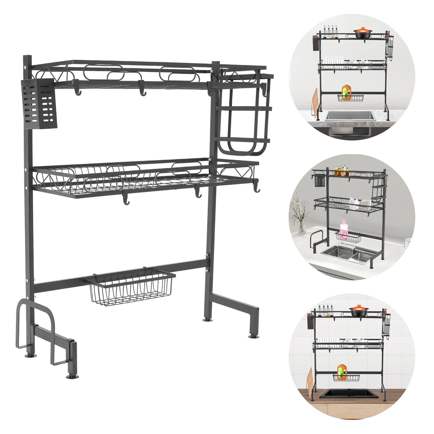 Bymaocar Two-Tier Over Sink Dish Drying Rack For Kitchen