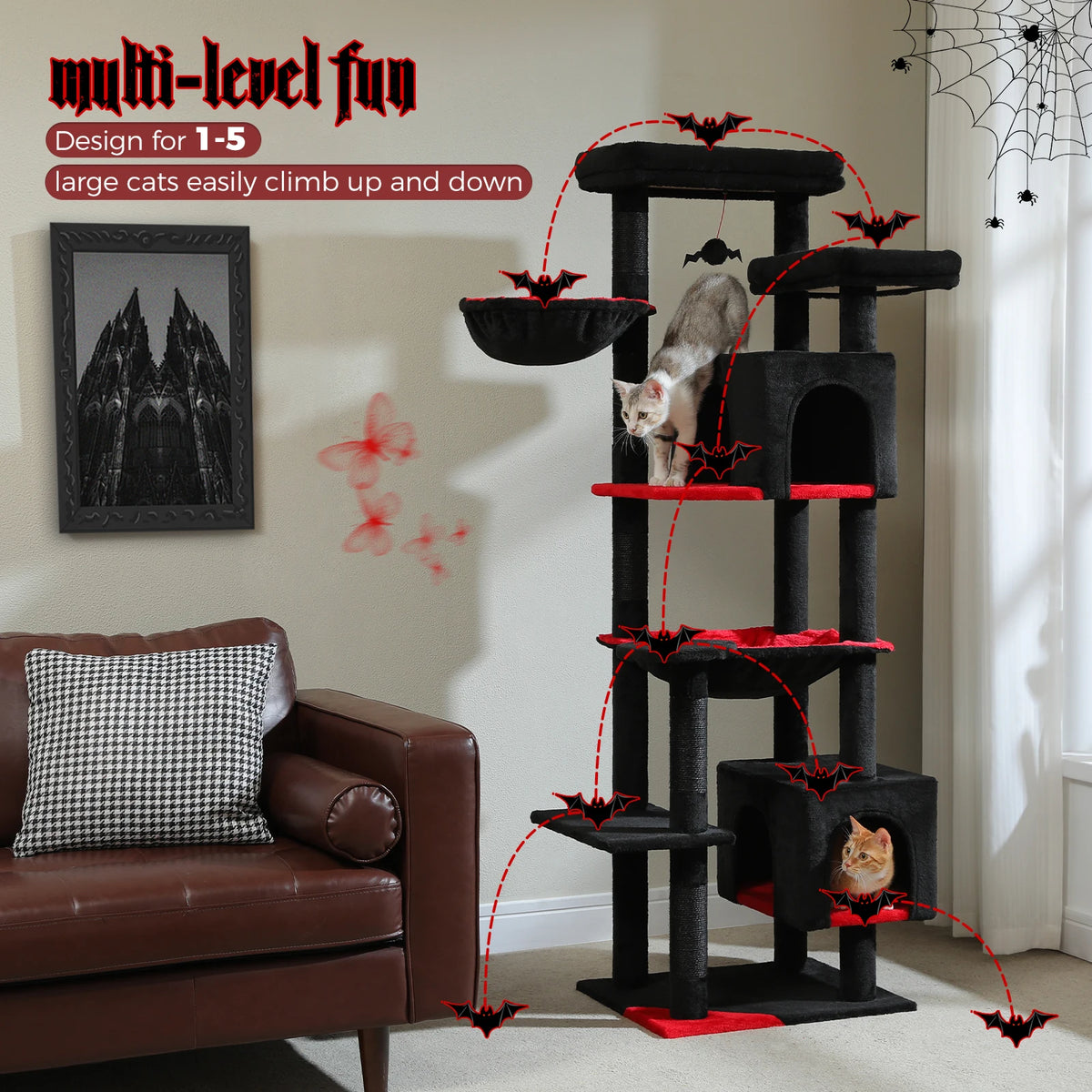 PAWZ Road Indoor Cat Tree With Hammock And Scratching Posts