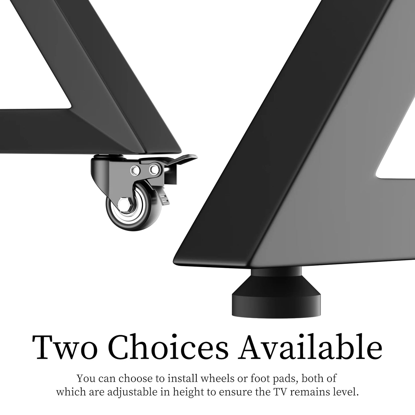 Unho Adjustable Rolling TV Floor Stand Mount for Large TVs