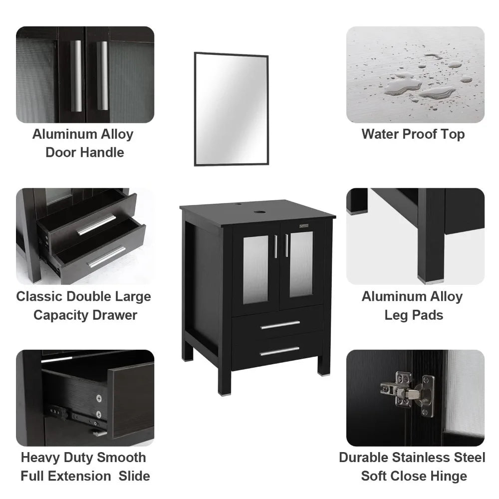 Xiaolang 36 Inch Modern Freestanding Bathroom Vanity Vessel Sink