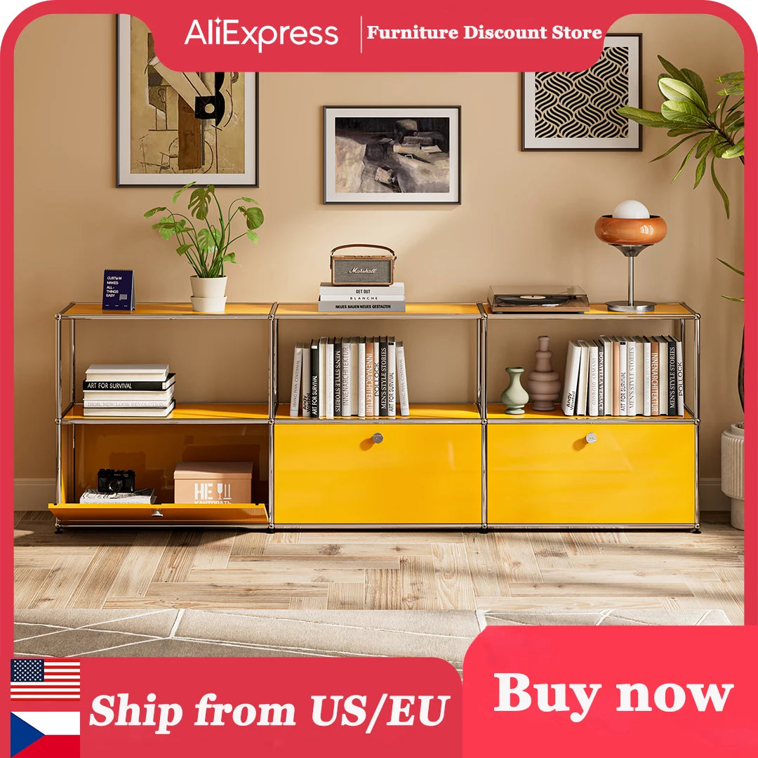 Stainless Steel Storage Cabinet Organizer TV Stand For Living Room