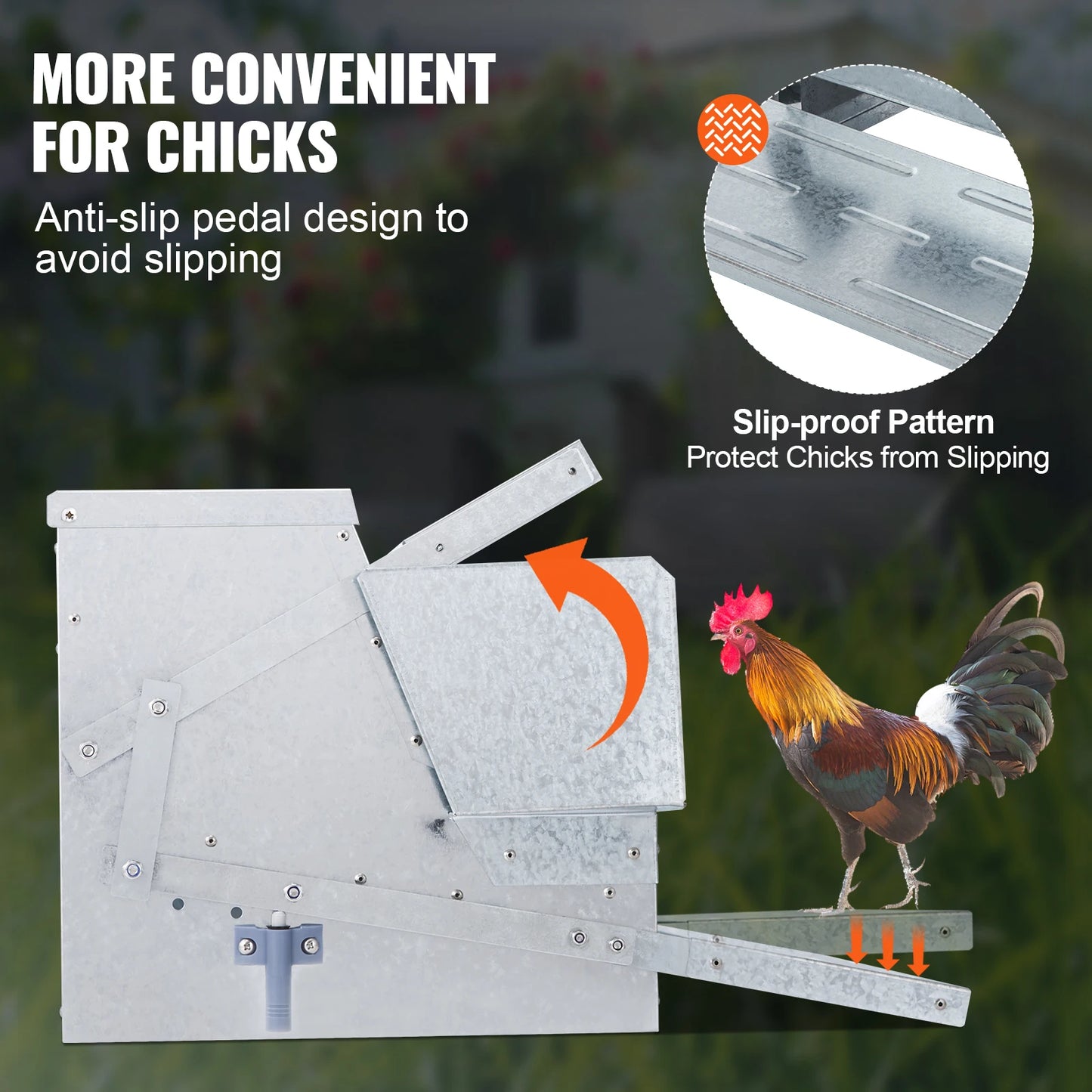 SucceBuy Automatic Chicken Feeder 25 Lb Capacity Galvanized Steel