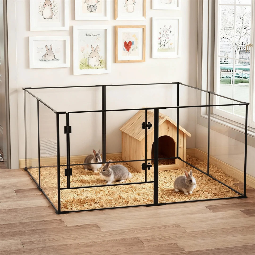 BINGOPAW 8 Panel Acrylic Dog Playpen Indoor Exercise