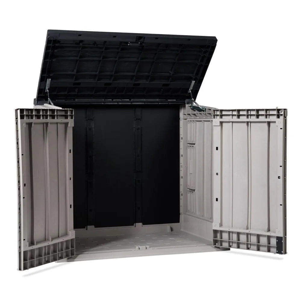 All Weather Outdoor XL Storage Shed Cabinet For Trash Cans