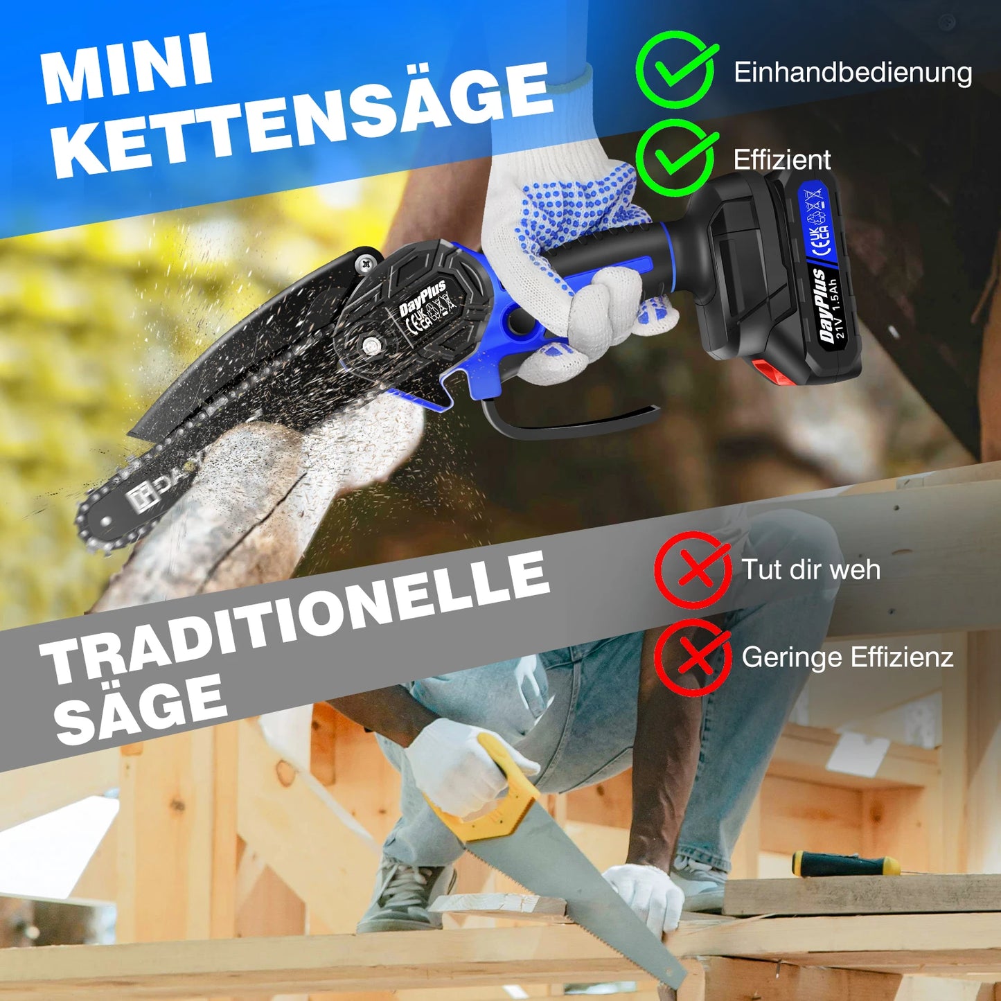 Mini Cordless Chainsaw Portable Electric For Trees Yard And Garden