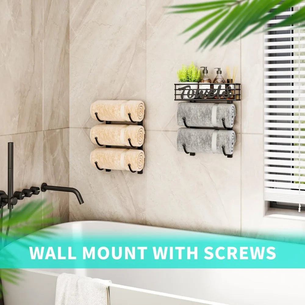 NBVCX 6 Tier Over Door Towel Storage Organizer With Shelf