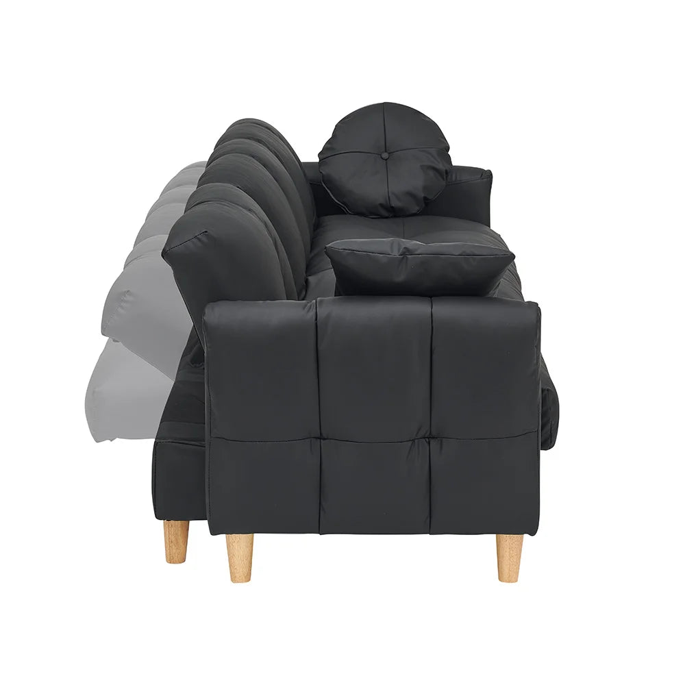 Convertible Fabric Sofa Bed With Convenient Storage For Home Use
