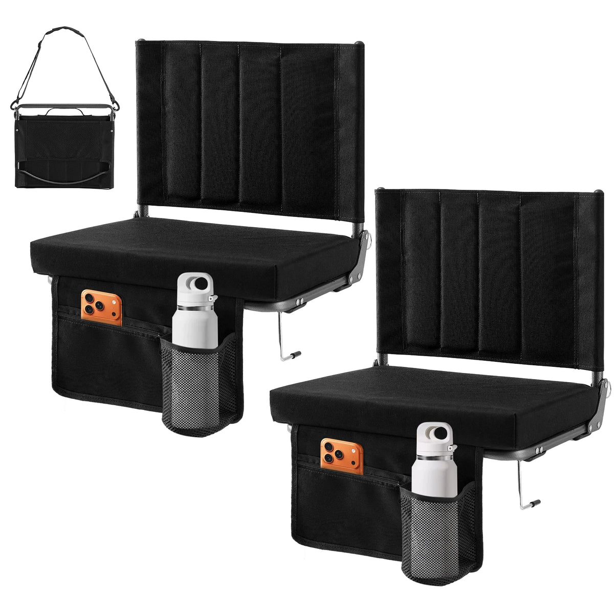 JHK Outdoor Foldable Chair With Thick Padded Back Support