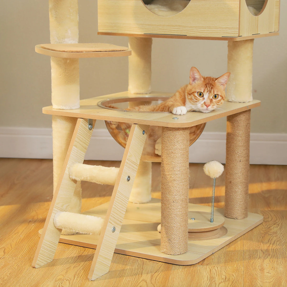 PAWZ Multi-Level Cat Tree With Scratching Posts And Hammock