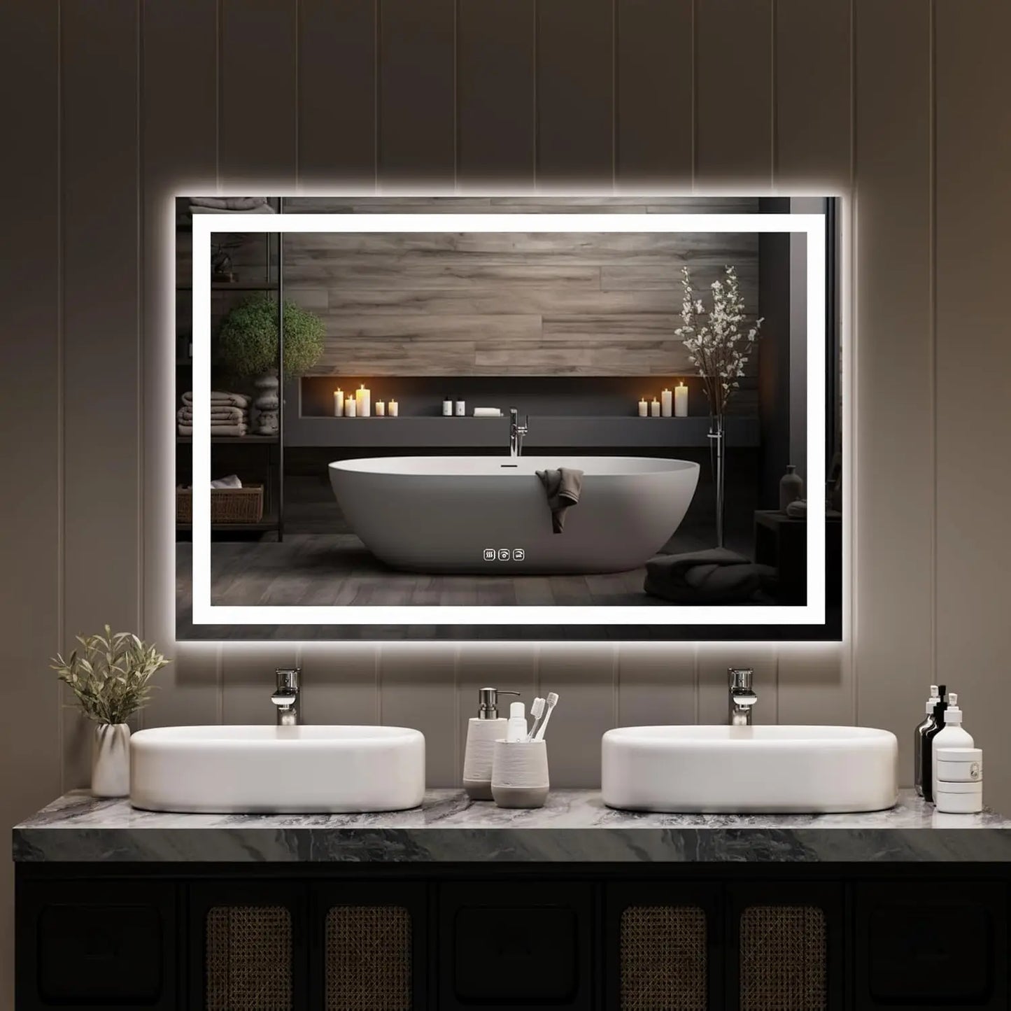 TWISTER.CK LED Bathroom Mirror With Memory And Dimmable Backlit