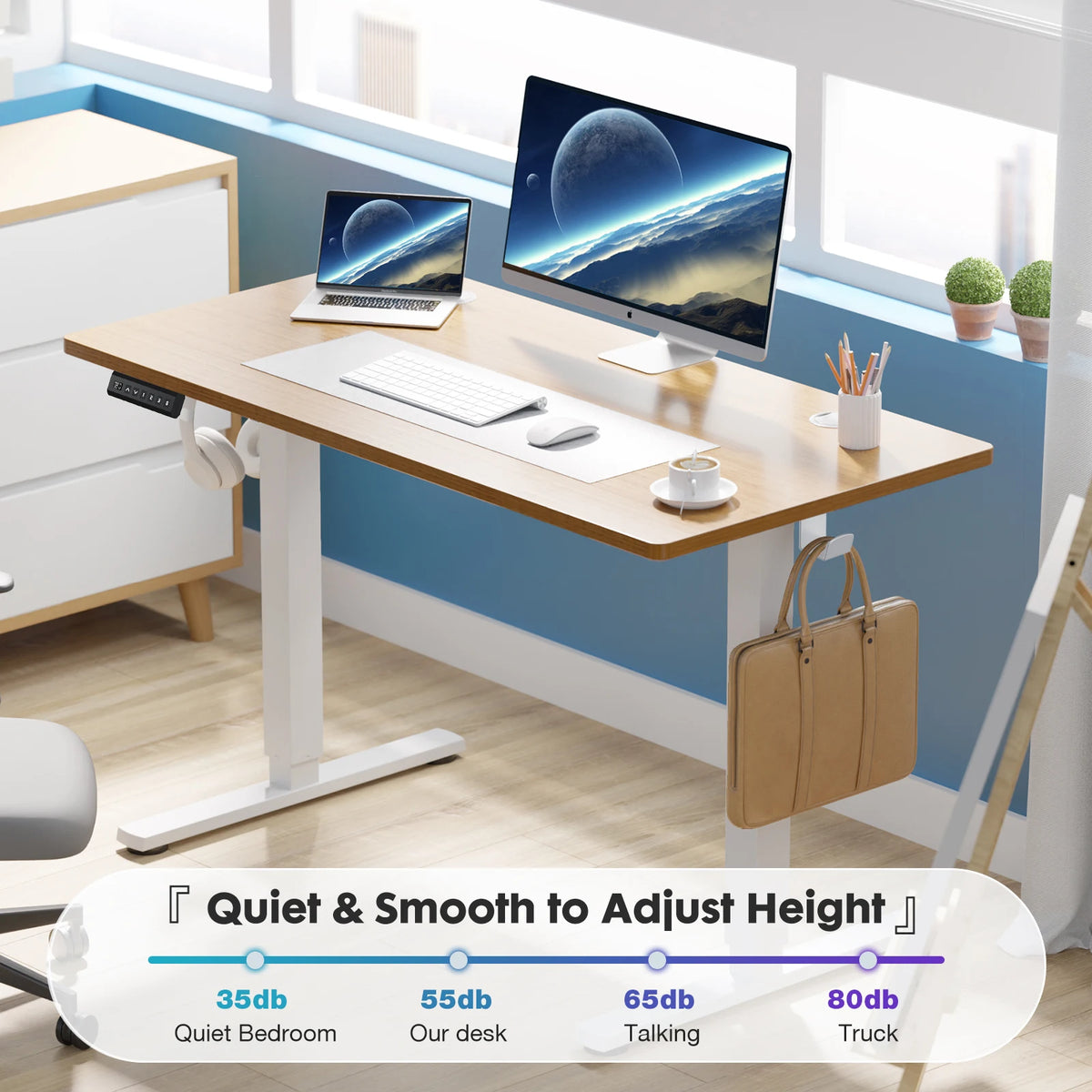 Jhk Electric Standing Desk Height Adjustable Ergonomic Sit Stand Table