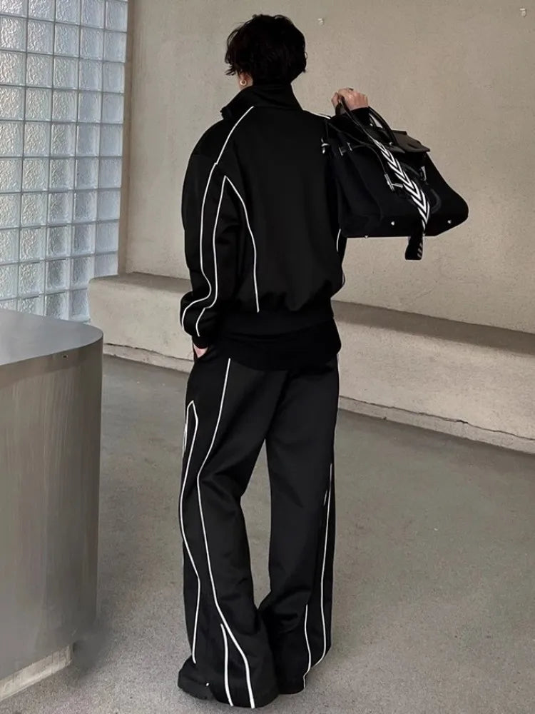 Winkeep Men S A Long Sleeve Two Piece Tracksuit Jacket And Pants
