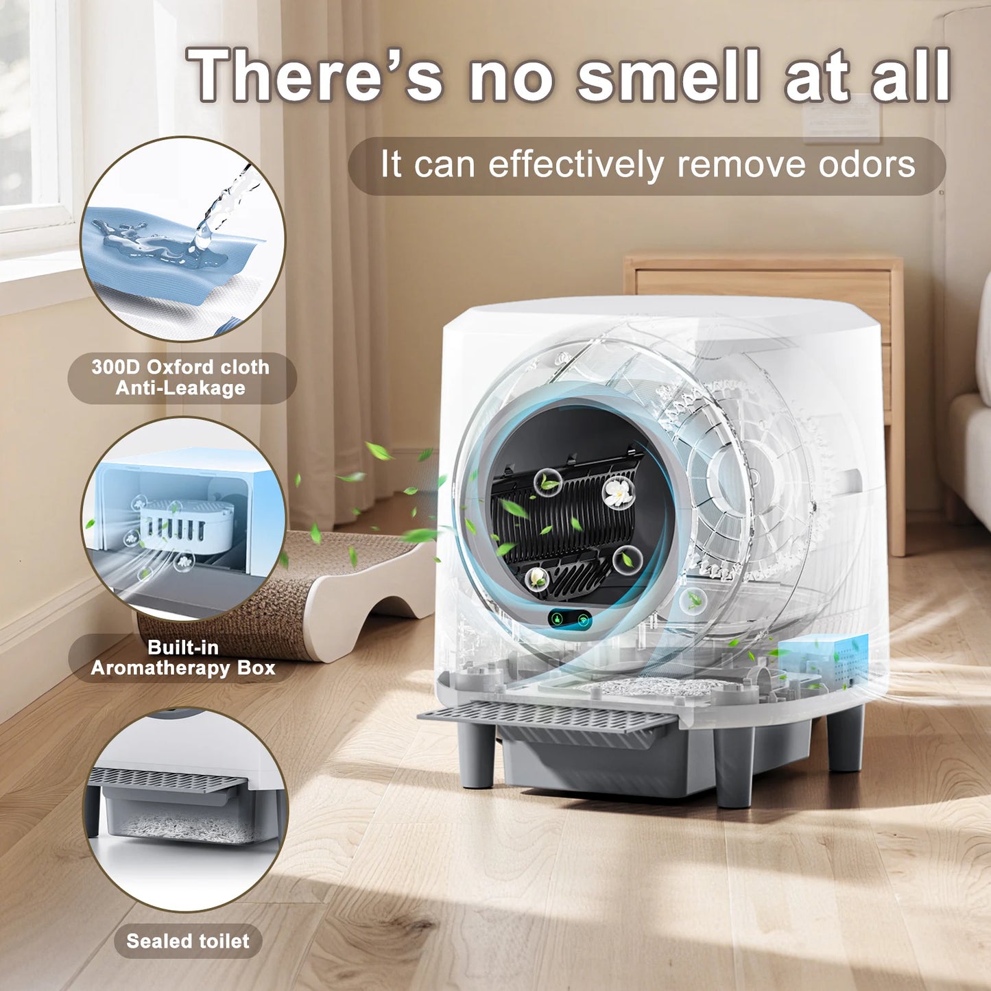 Ellenpent Automatic Self Cleaning Litter Box With App Control Sensor