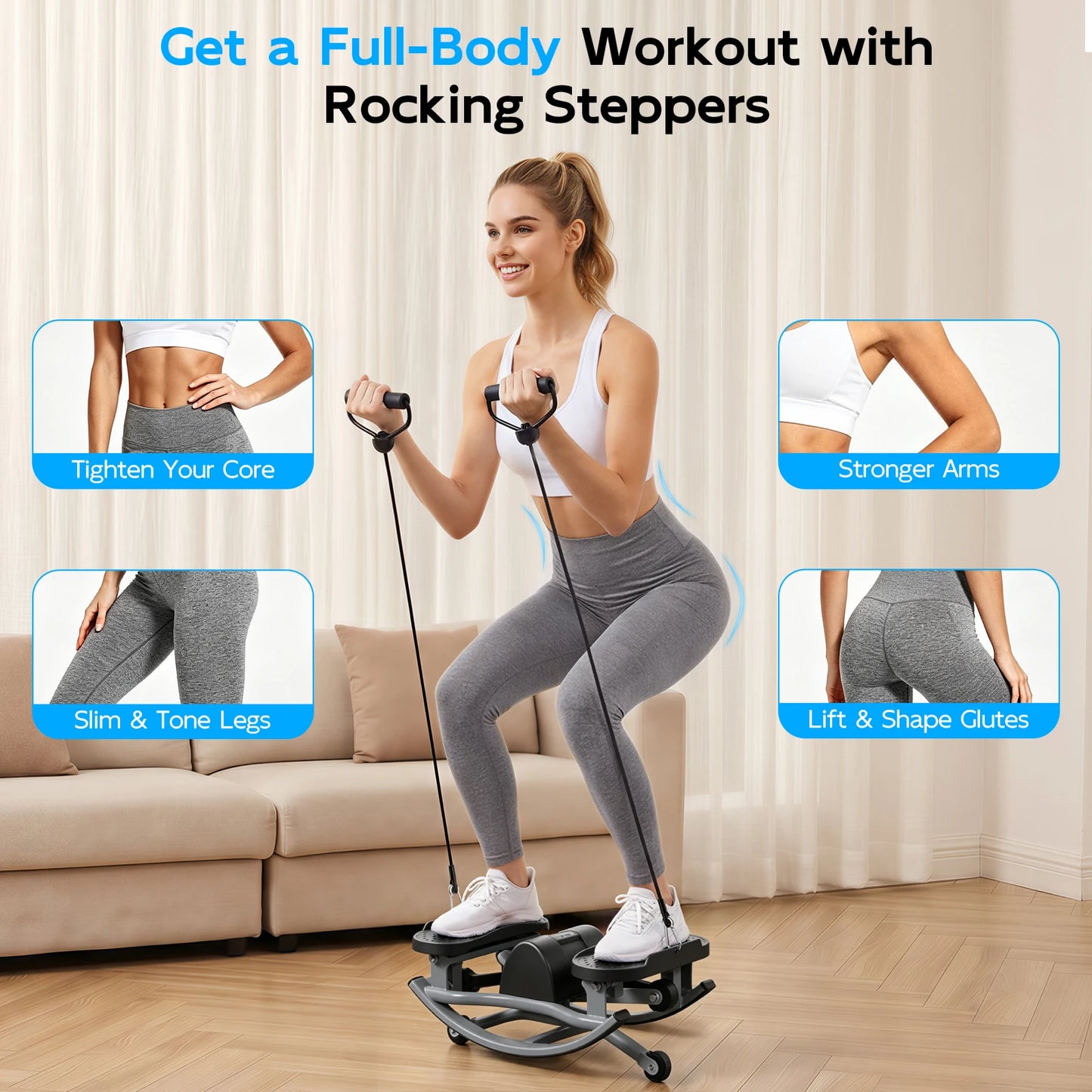 Swing Stepper Machine With Digital Display For Full Body Workout