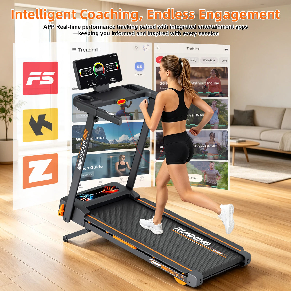 Motorized Treadmill Featuring Auto Incline And Heart Rate Monitor Indoor