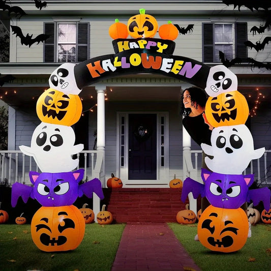 Joyfy Halloween Pumpkin Arch Inflatable With LED Lights Outdoor Decor