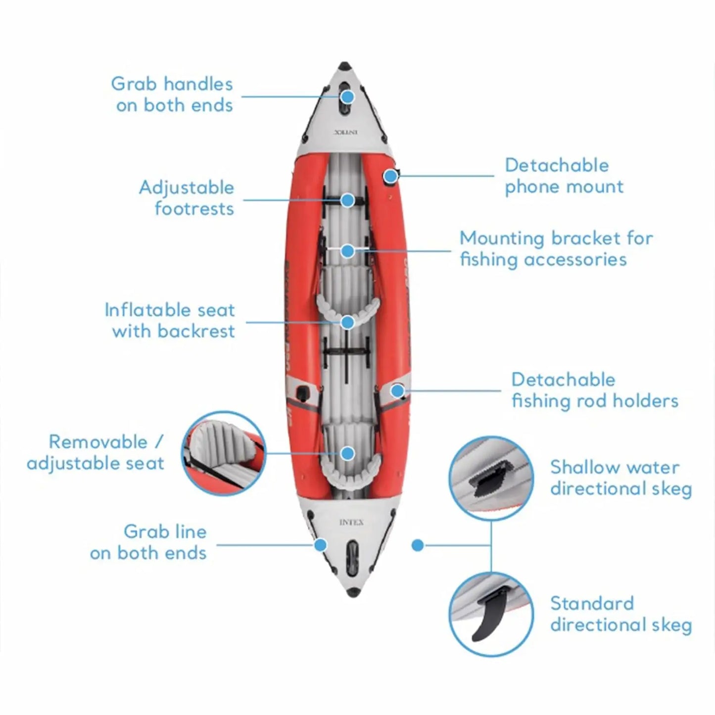 Excursion Pro K2 Inflatable Kayak Set With Deluxe Paddles And Pump