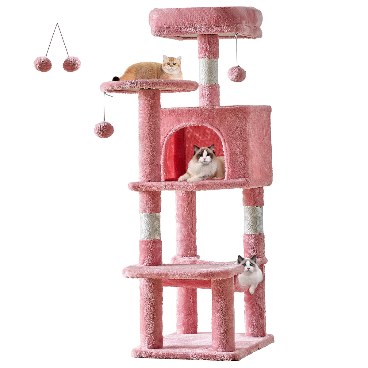 JHK Multi Level Cat Tree With Natural Sisal Scratching Posts