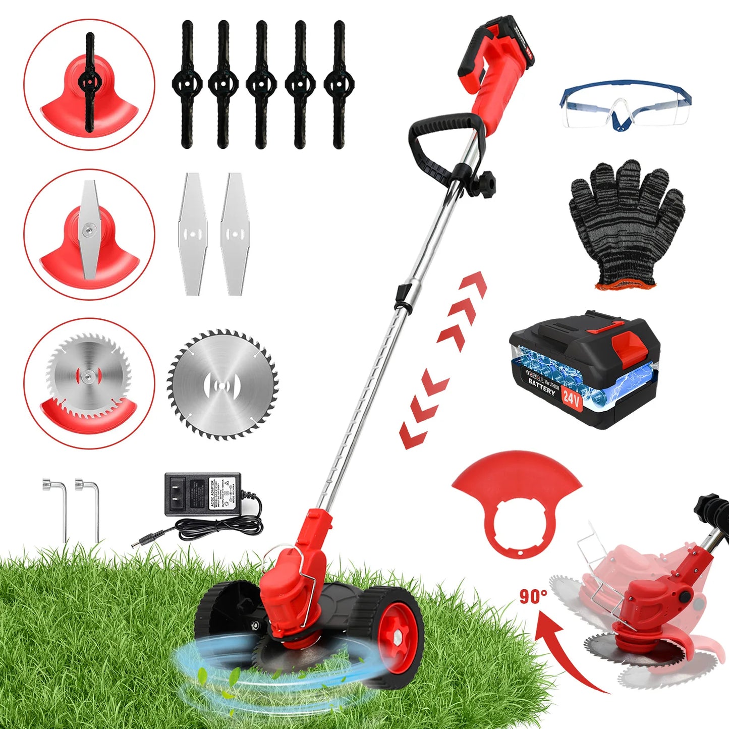21V Cordless Weed Wacker 3 In 1 Trimmer Edger System