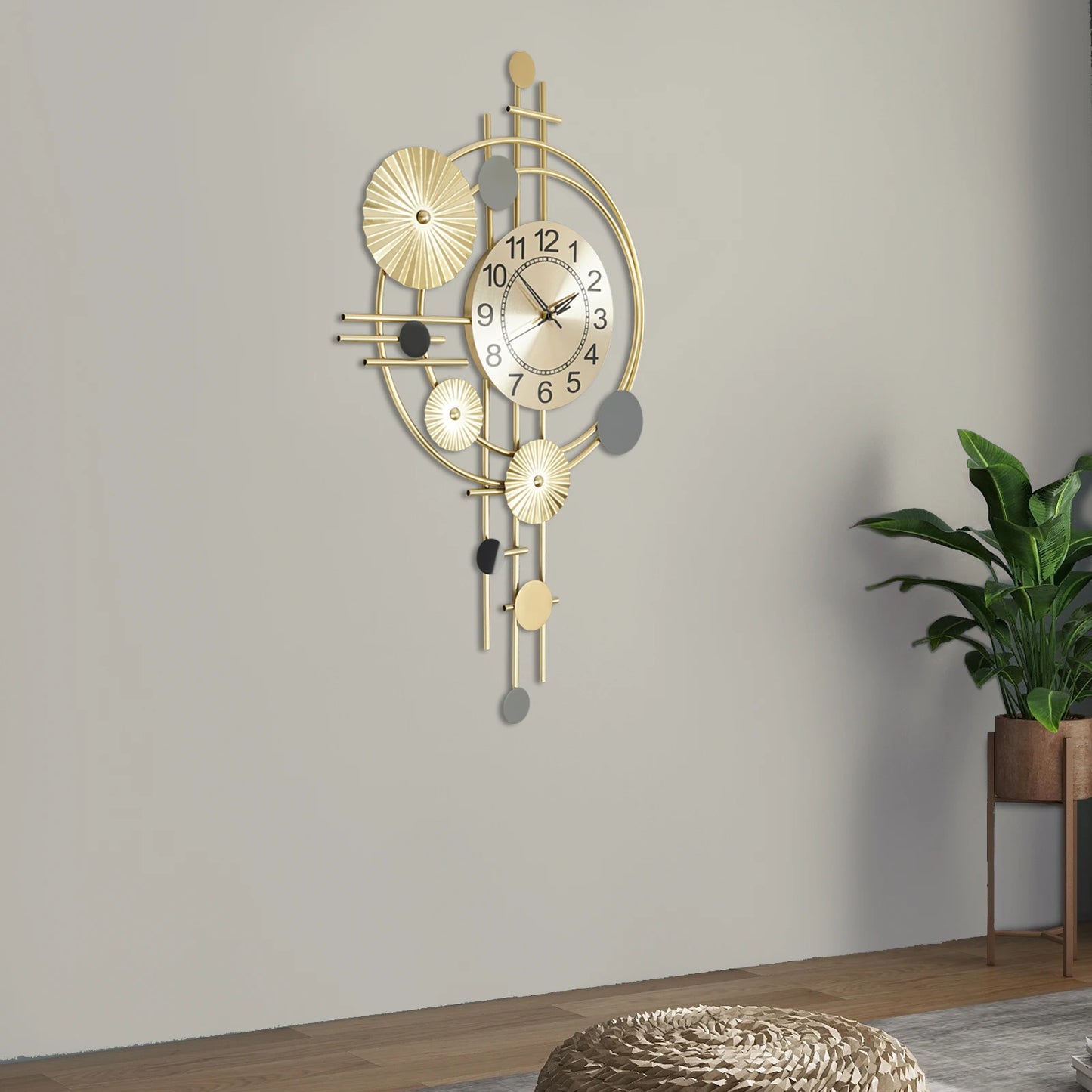 Decorative Wall Clock Silent Non Ticking Modern Indoor Decor