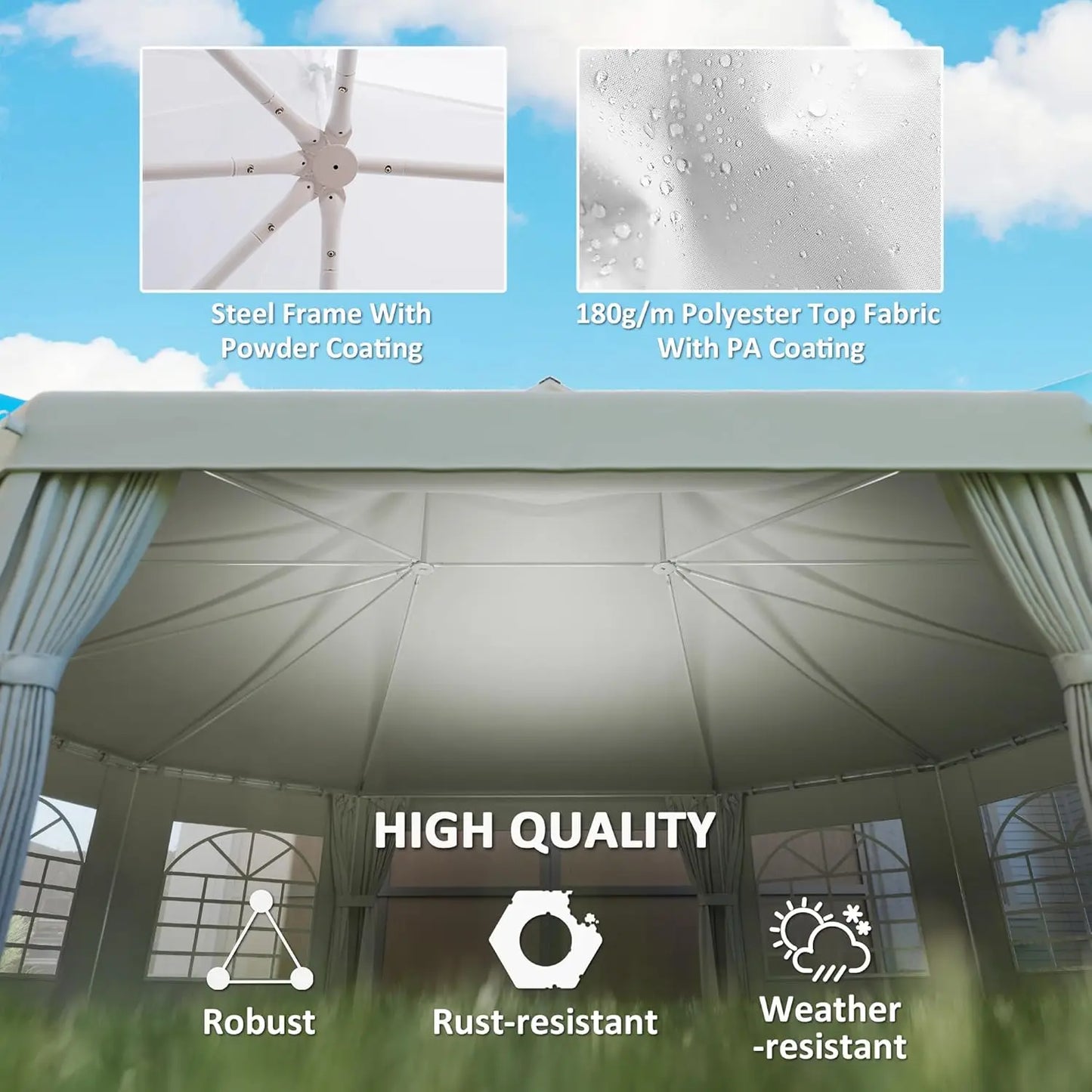 Outdoor Party Tent With Sidewalls Dual Doors 8 Windows