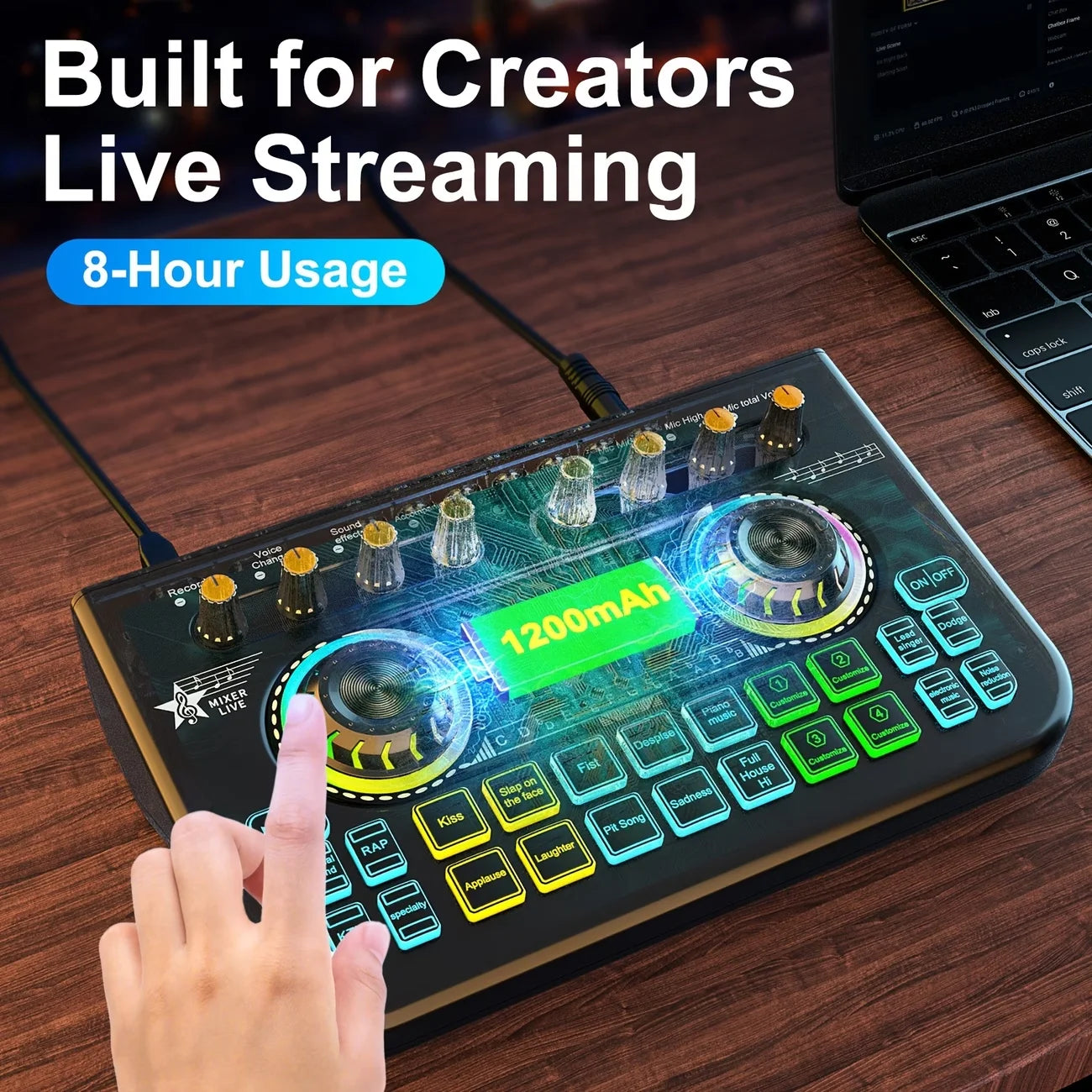 Tenlamp Mic Mixer Set for Podcast Streaming and DJ Studio