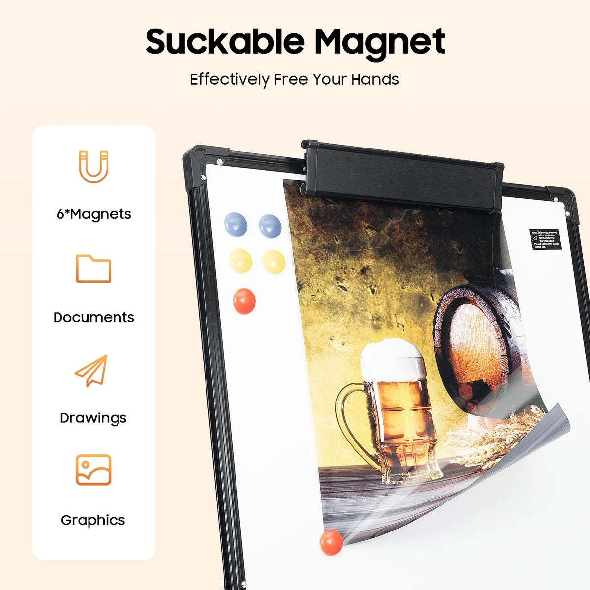 Height Adjustable Magnetic Whiteboard Easel Display