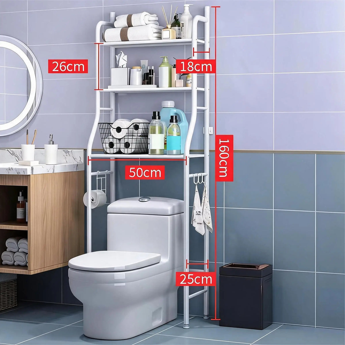 Himiss Over The Toilet Storage Shelf Metal Bathroom Organizer Rack