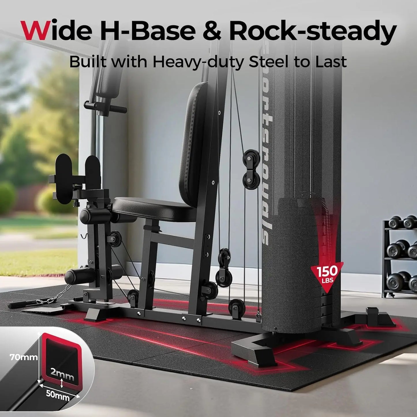 FED Fitness Home Gym Equipment With Pulley System For Full Body Strength