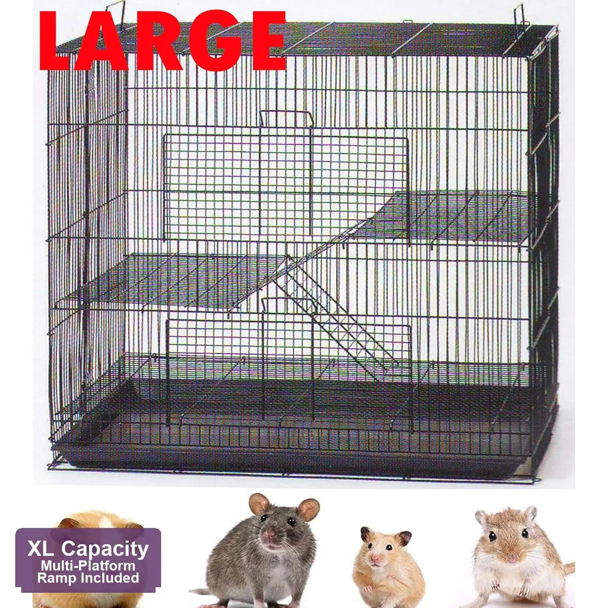 Four Level Small Animal Habitat Cage For Guinea Pigs And Rodents