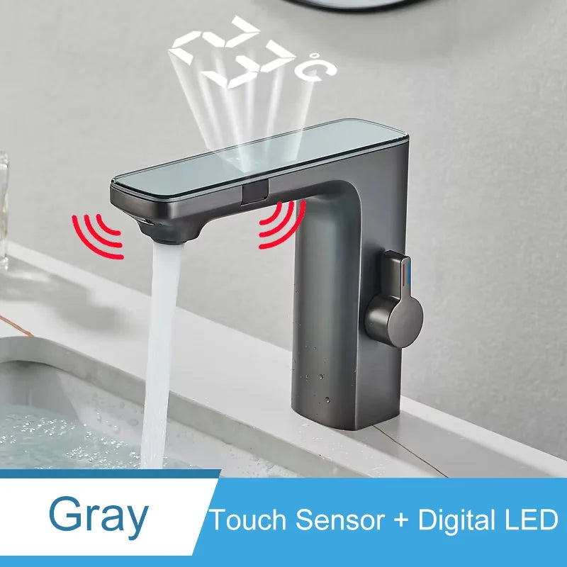 Shinesia Touch Sensor Basin Faucet With LED Temperature Display