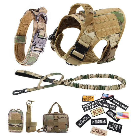 PetraVel Tactical Dog Vest Harness Set With Quick Release Buckle