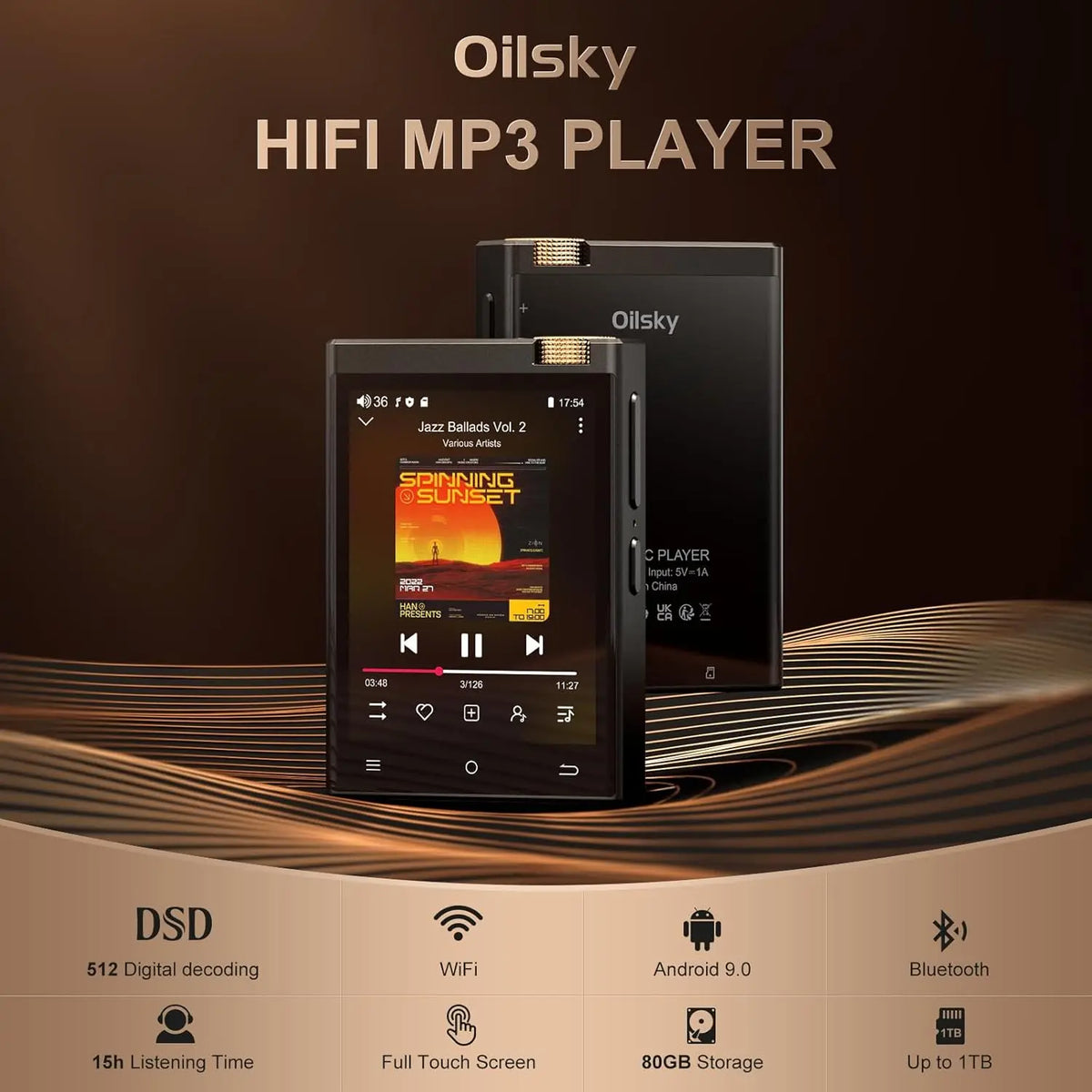 Oilsky HiFi MP3 Player With Bluetooth WiFi And Lossless Audio