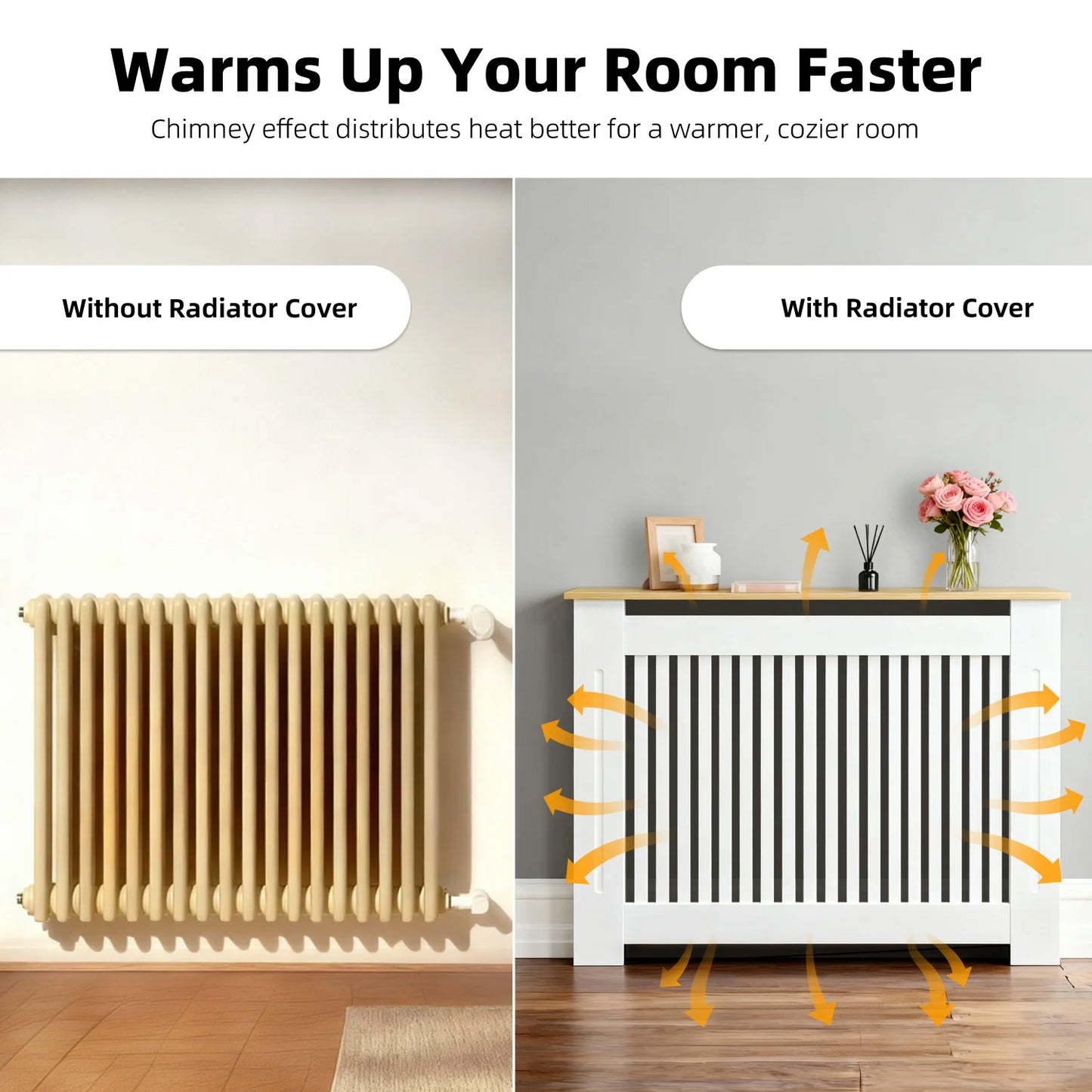 SL Radiator Cover Guard MDF Wood Grain For Home Office