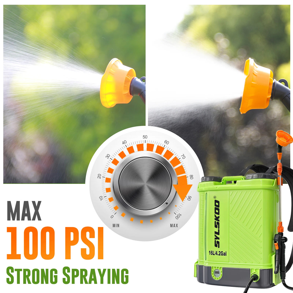 Cordless Electric Garden Sprayer 100 Psi Weed Tool With Wand