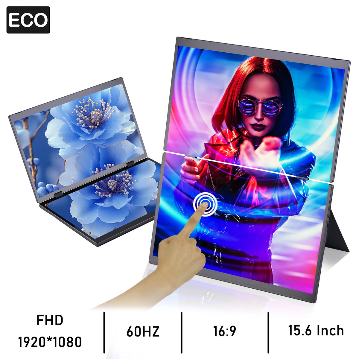 Ecooper 1080P IPS Portable Monitor For Laptop Gaming Consoles
