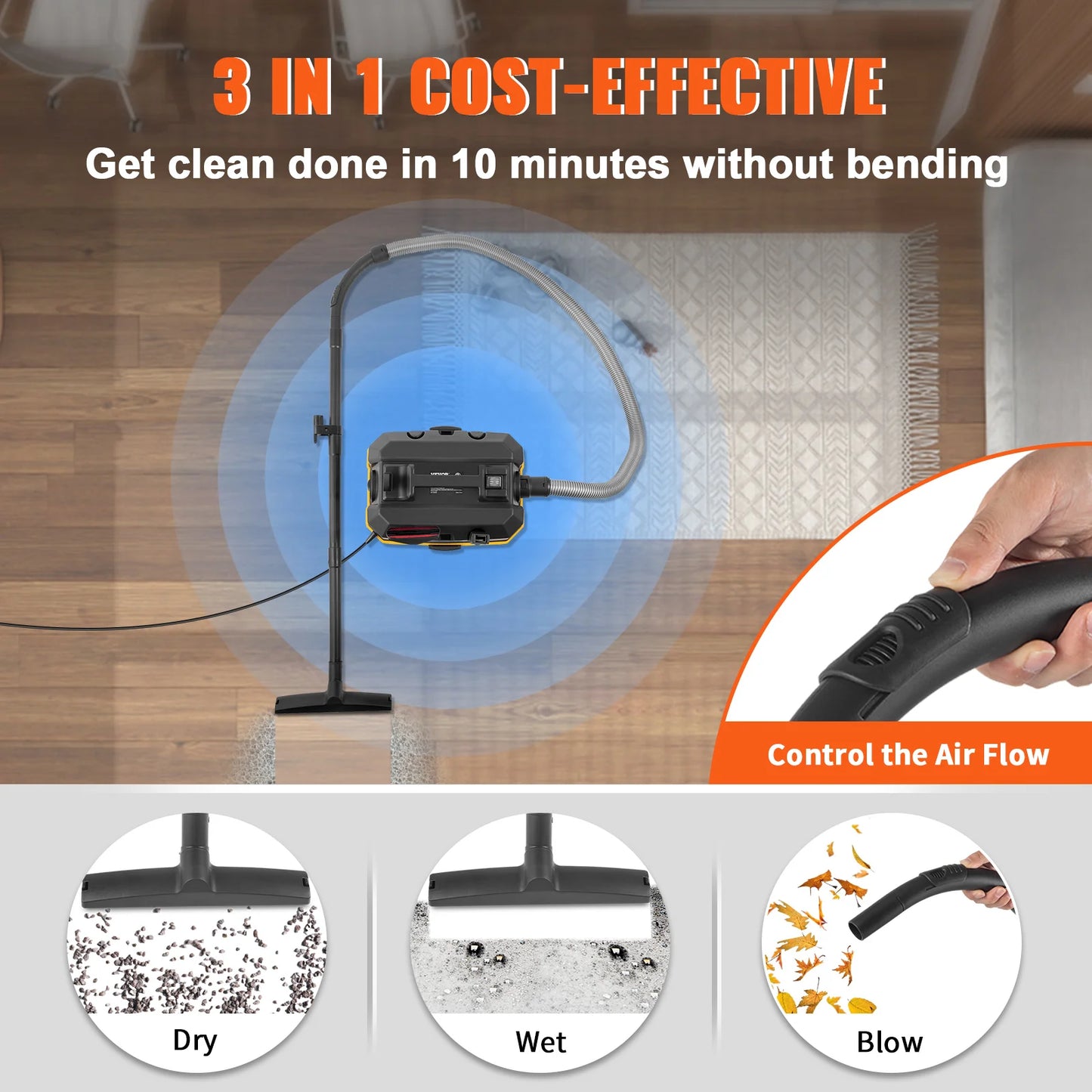 SucceBuy Portable Wet Dry Vacuum Cleaner For Car Home 1200W