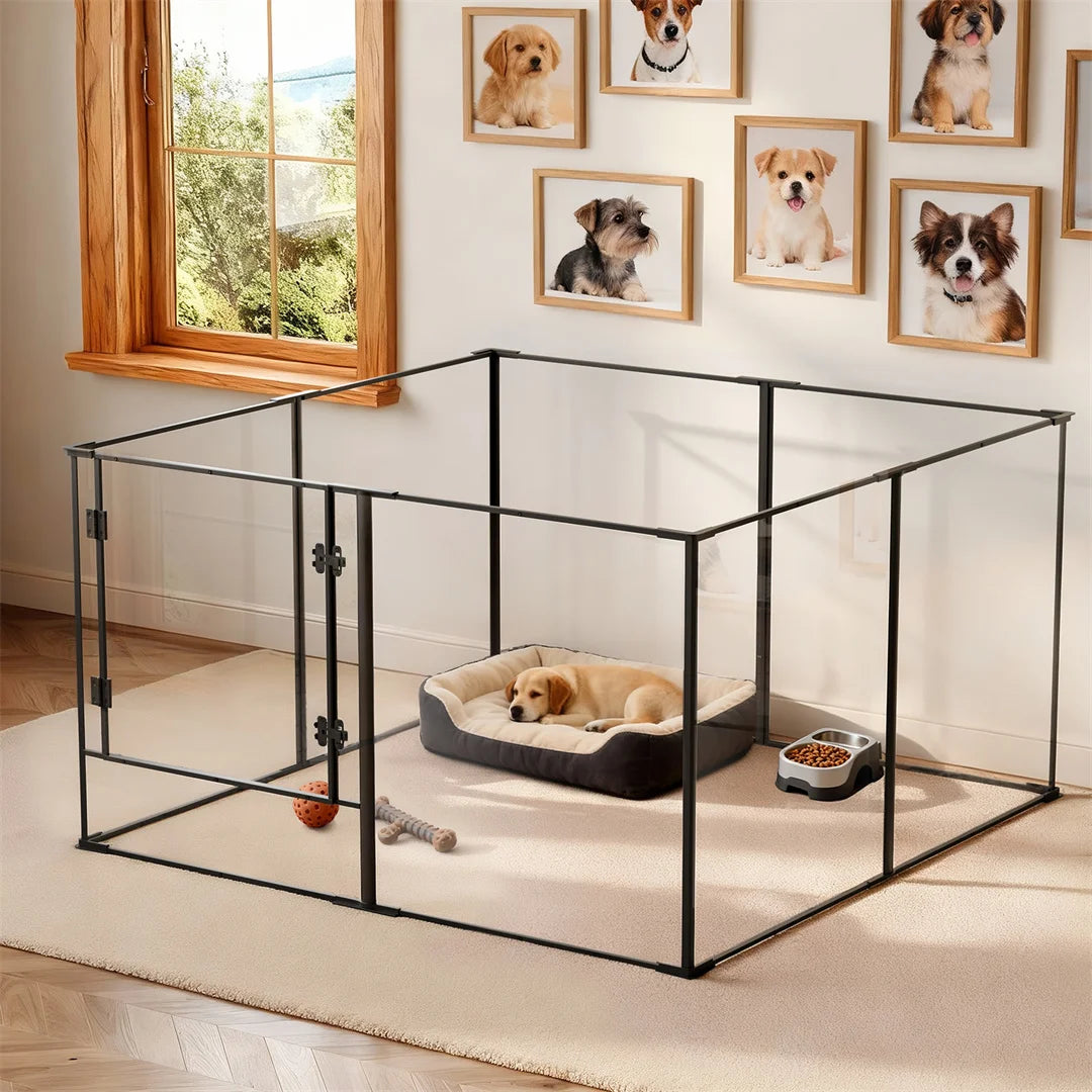 BINGOPAW 8 Panel Acrylic Dog Playpen Indoor Exercise
