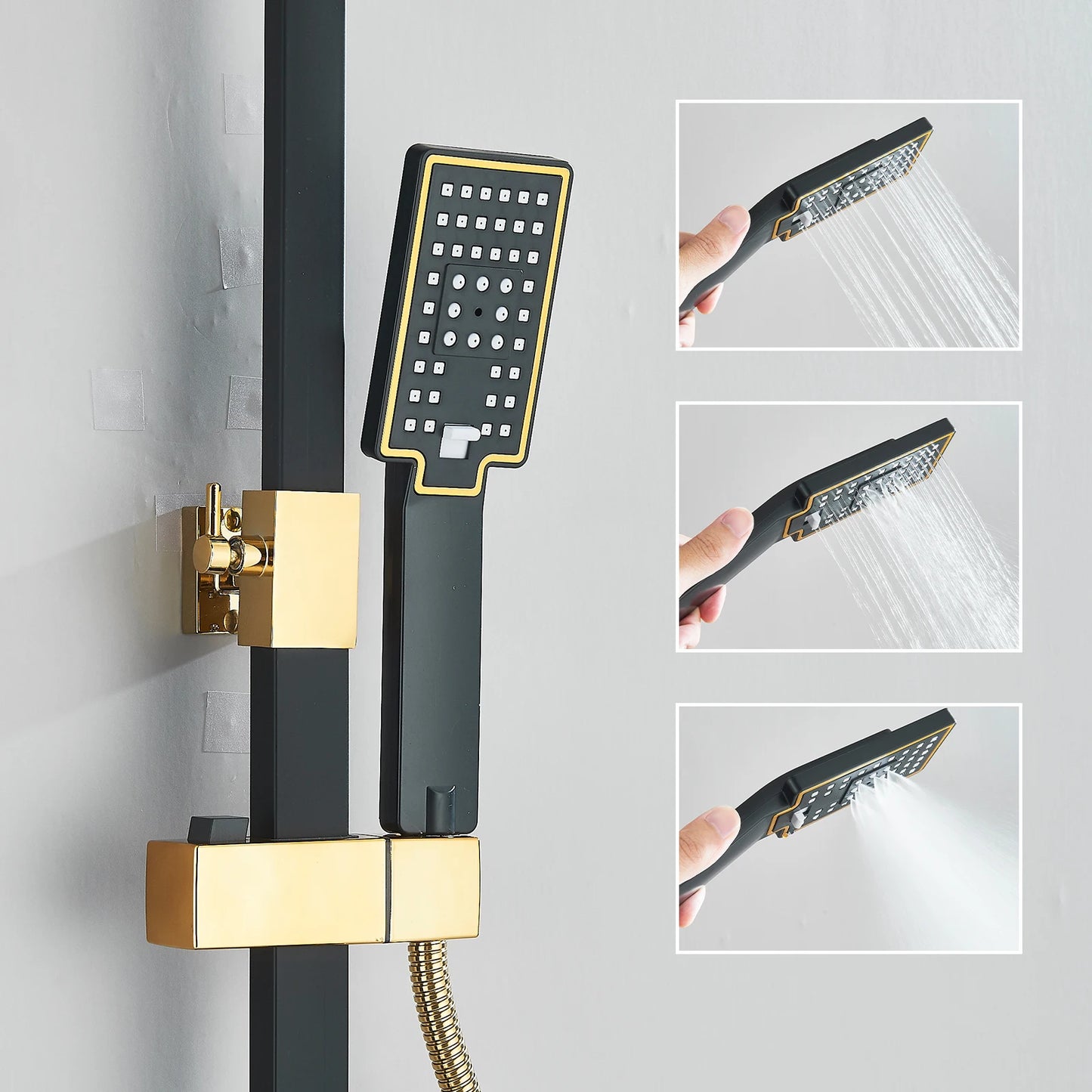 Fmhjfisd Rainfall Shower Faucet Set Brass 4Way Liftable Shower
