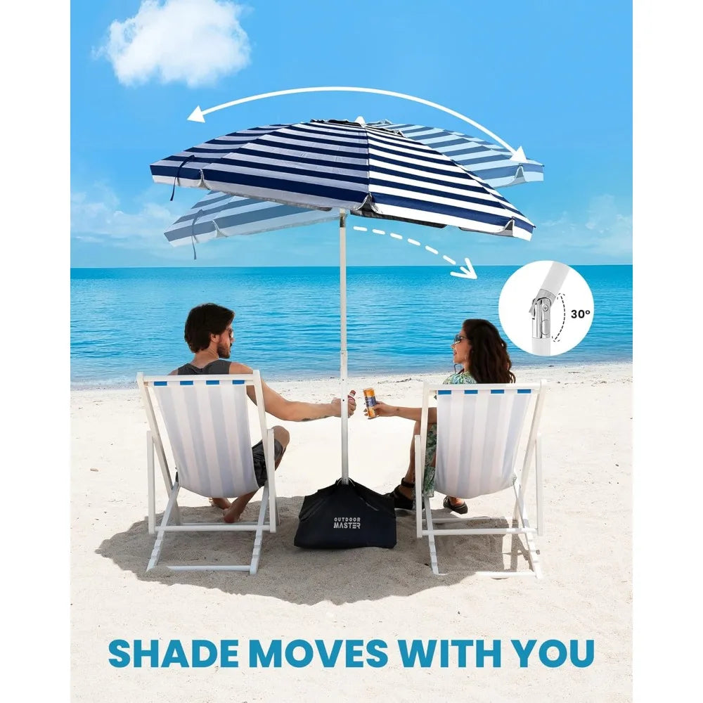 NBVCX Heavy Duty Beach Umbrella With Sandbag Anchor Carry Bag