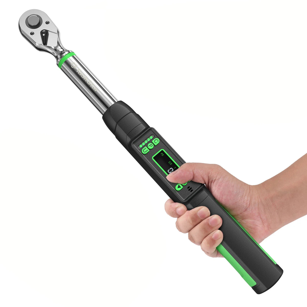 TaskStar Digital Torque Wrench 3/8-inch Driver ±2% Accuracy 0-220Nm/0-162ft-lbs Electric Torque Wrench with LCD Display, 1/4"&1/2" Adapter, Handheld Wrench Used For Motorcycle/Bicycle/Car Care