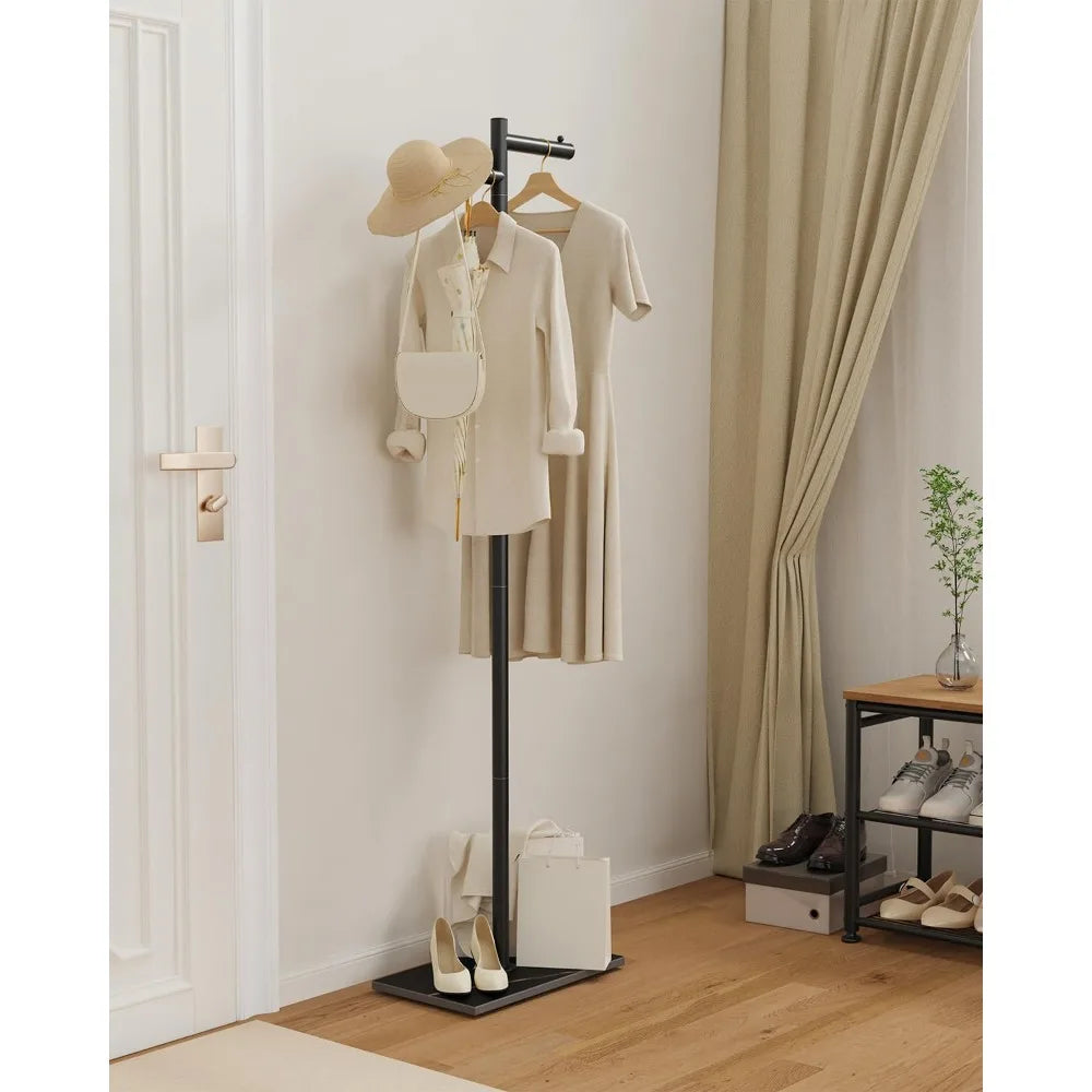 XIUWO Freestanding Coat Tree With Rock Base For Hallways