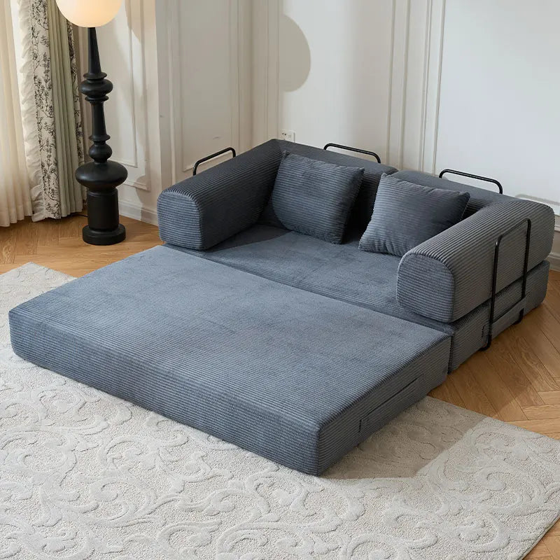 Modern Style I-Shaped Corduroy Futon Sleeper Sofa